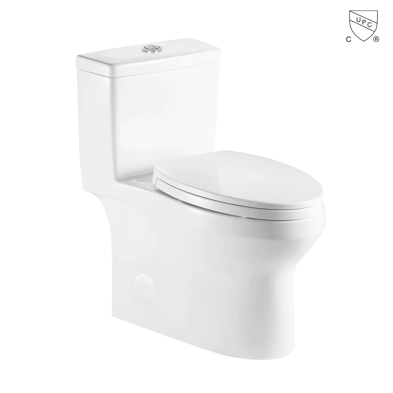 ceramic bathroom one piece skirted toilet, Chair height ADA one piece toilet with CUPC certification, 12-inch rough-in toilet